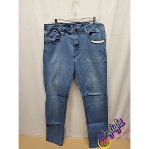 Buffalo David Bitton Men's Axel Slim Straight Leg Stretch Jeans Med Blue 38x32